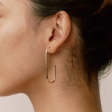 14KT J Hoop Earrings