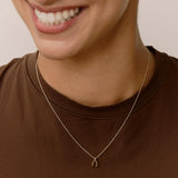 Modern Make A Wish Wishbone Charm Necklace