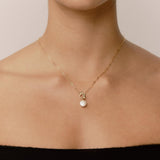 Elena Coin Pearl Toggle Necklace