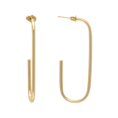 14KT J Hoop Earrings