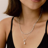 Elena Coin Pearl Toggle Necklace