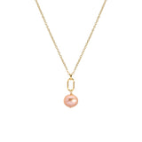 Breast Cancer Awareness Pink Pearl Drop Necklace