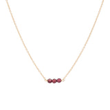 January Birthstone Three Gem Necklace with Facceted Garnets