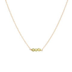 August Birthstone Three Gem Necklace with Faceted Peridot