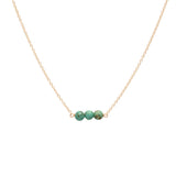 December Birthstone Three Gem Necklace with Turquoise