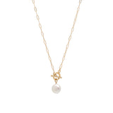 Elena Coin Pearl Toggle Necklace