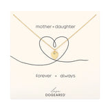 Modern Mother + Daughter Forever and Always Heart Necklace