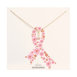 Breast Cancer Awareness Pink Pearl Drop Necklace