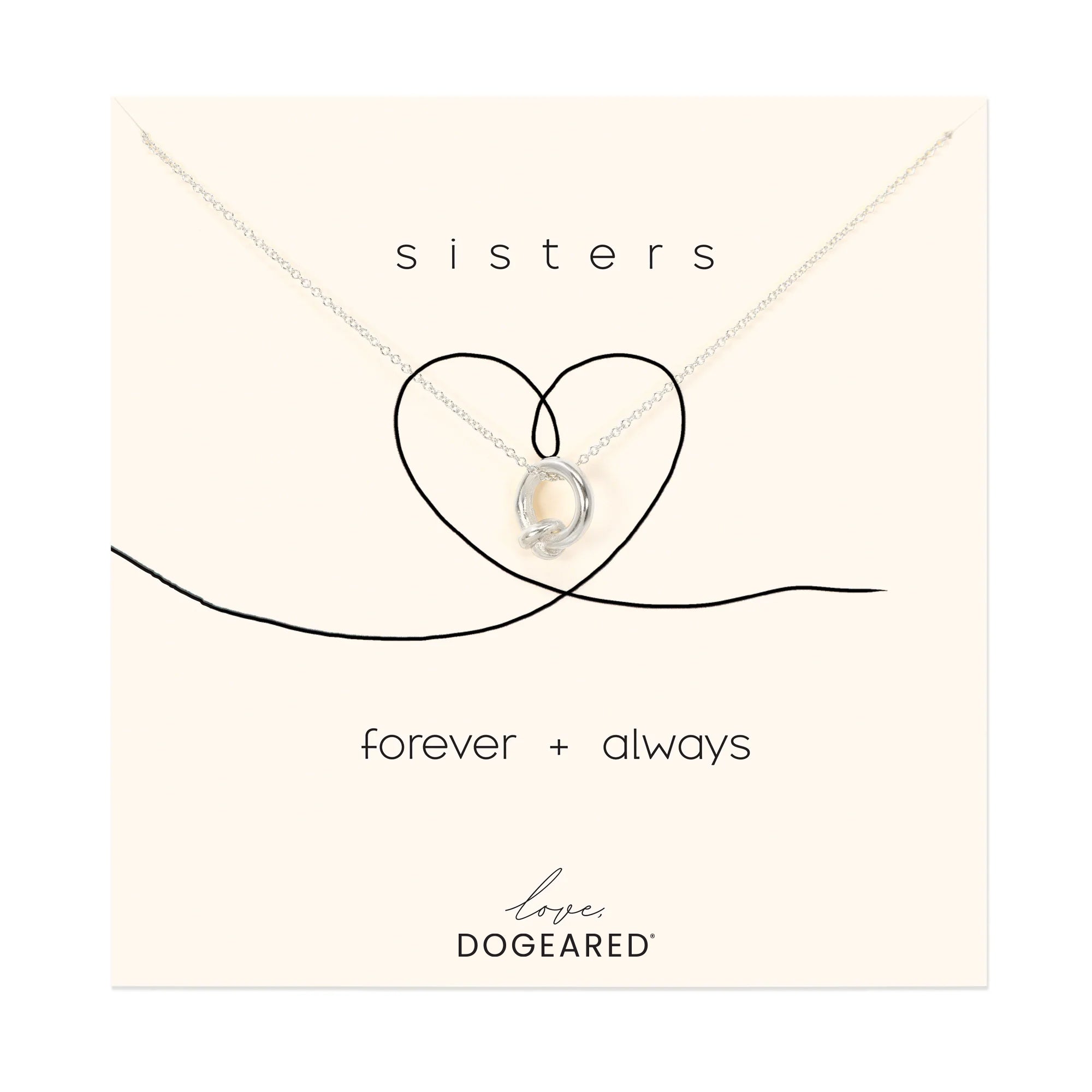 Modern Sisters Forever and Always Love Knot Necklace