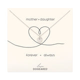 Modern Mother + Daughter Forever and Always Heart Necklace