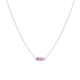 February Birthstone Three Gem Necklace with Faceted Amethyst