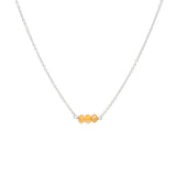 November Birthstone Three Gem Necklace with Faceted Citrine Gems