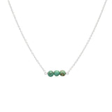 December Birthstone Three Gem Necklace with Turquoise