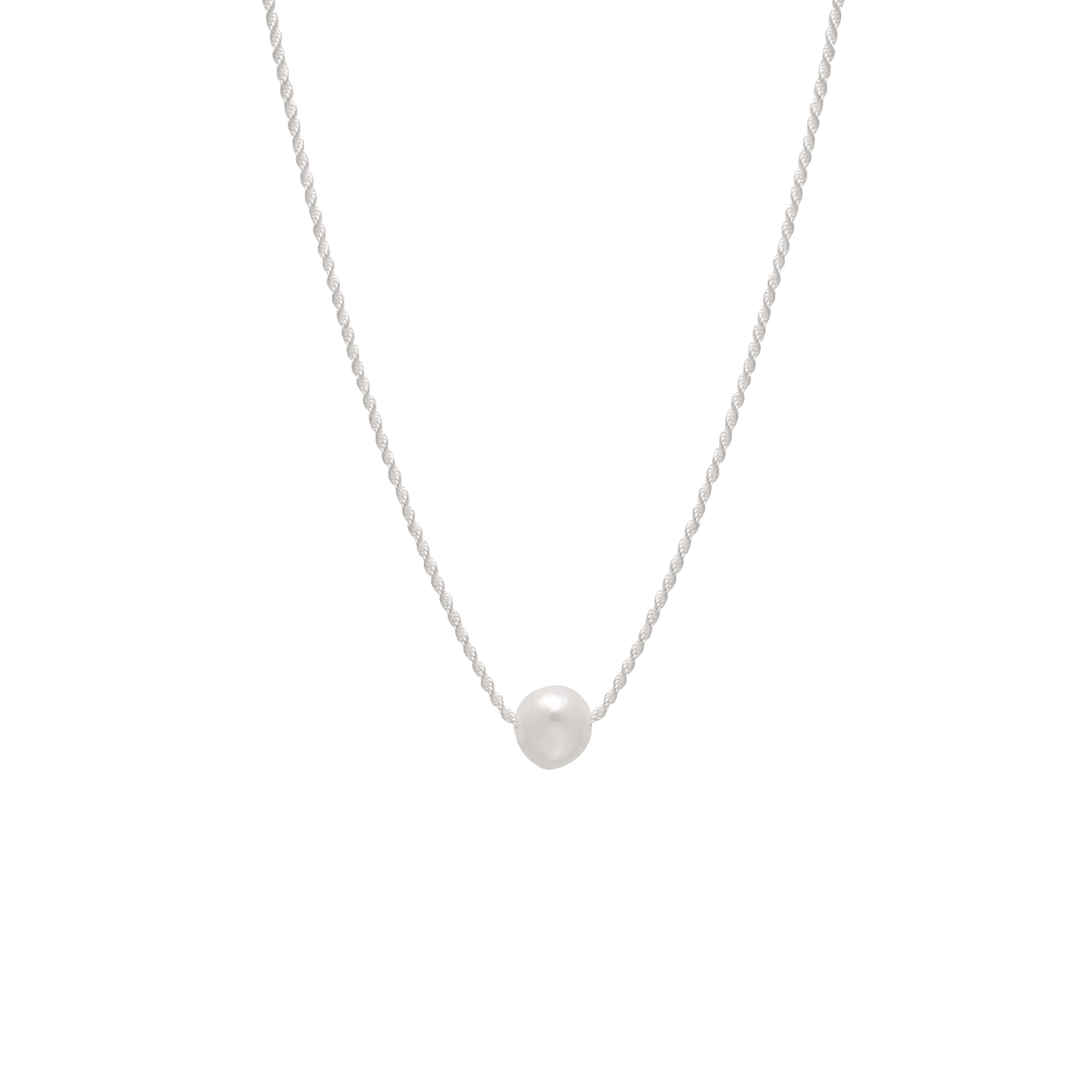 Large Floating Pearl on Rope Chain