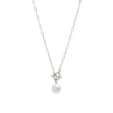 Elena Coin Pearl Toggle Necklace