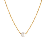 Large Floating Pearl on Rope Chain