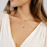 December Birthstone Make A Wish Necklace with Turquoise