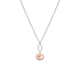 Breast Cancer Awareness Pink Pearl Drop Necklace