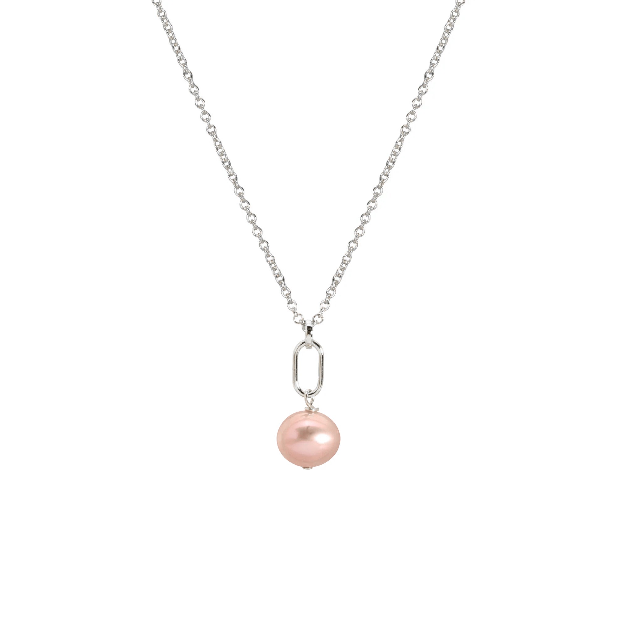 Breast Cancer Awareness Pink Pearl Drop Necklace