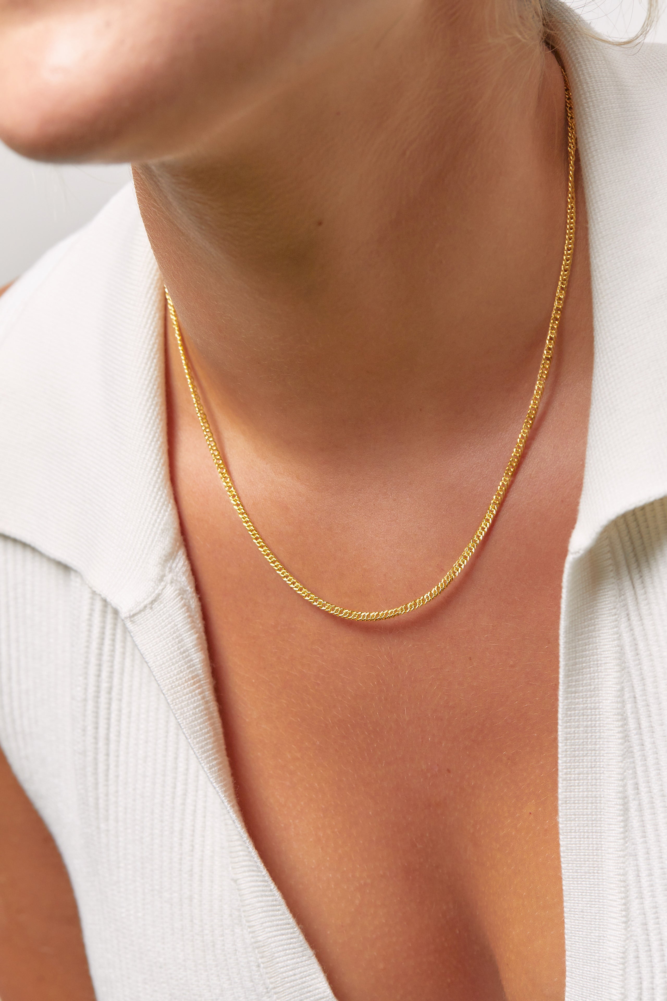 Double curb chain necklace