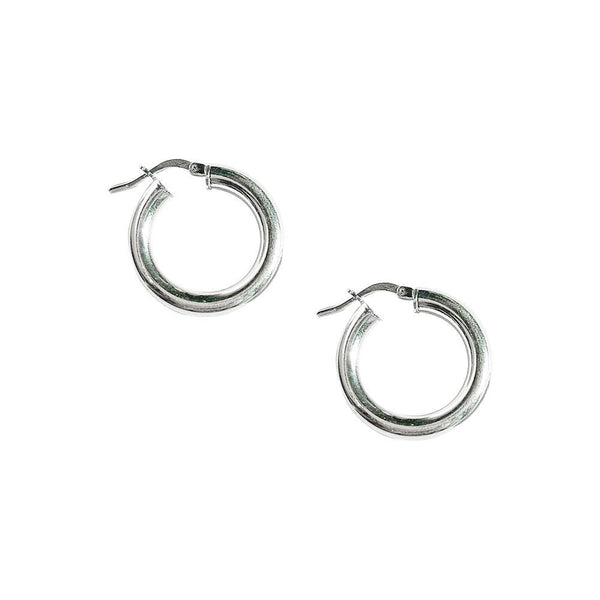 LÚDERE Sterling Silver Hoop and Chain Drop Earrings