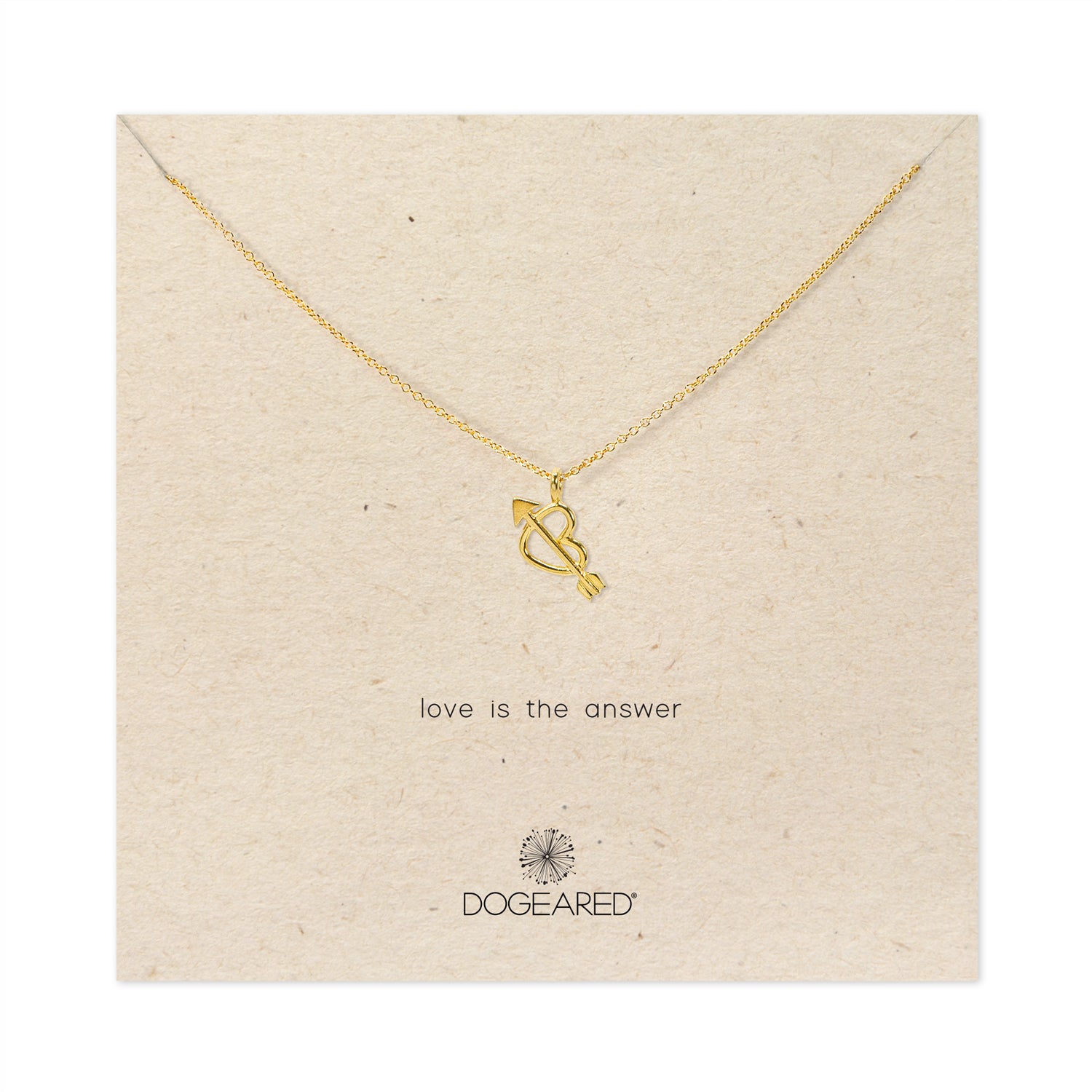 Love is the answer heart and arrow necklace