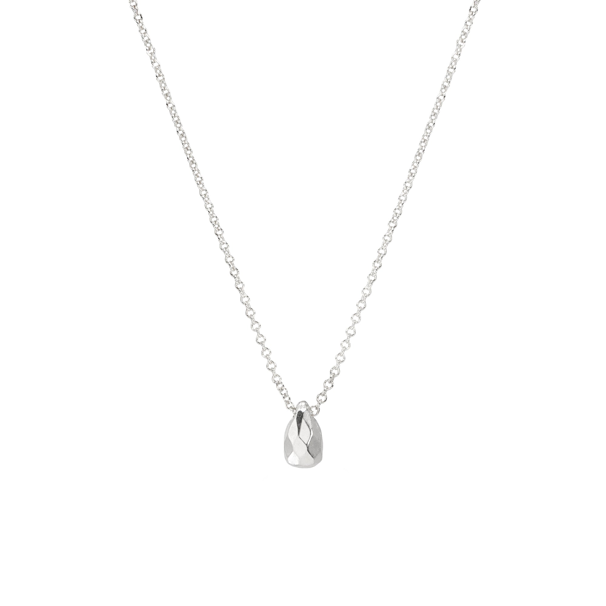 Modern see the light faceted teardrop necklace